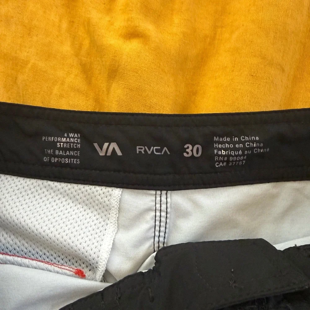 RVCA Mens 4-Way Performance Stretch Board Shorts Blue Black Striped Size 30